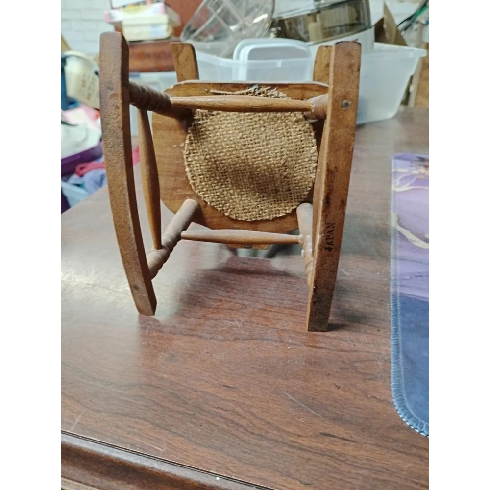 Vintage Wooden Doll Rocking Chair 7.75”‎